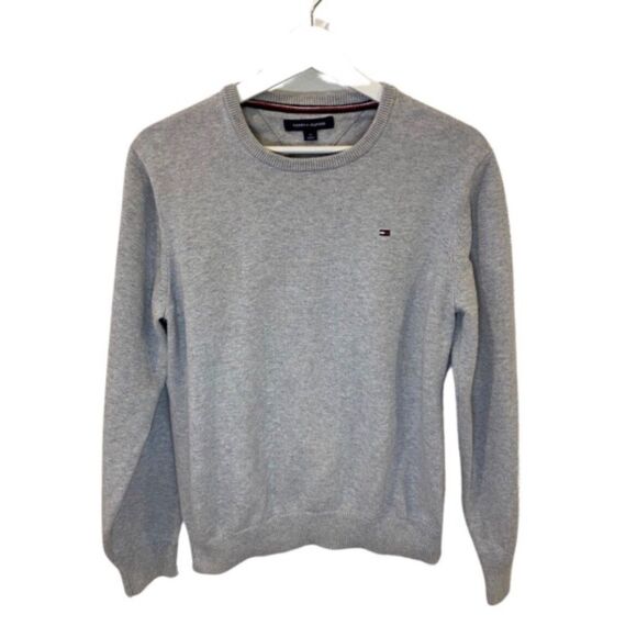 TOMMY HILFIGER Mens Sz XL Light Gray Casual or Dress Cotton Lightweight Sweater - Picture 4 of 5